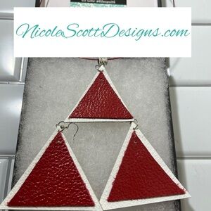 Red and White Triangle Leather Set